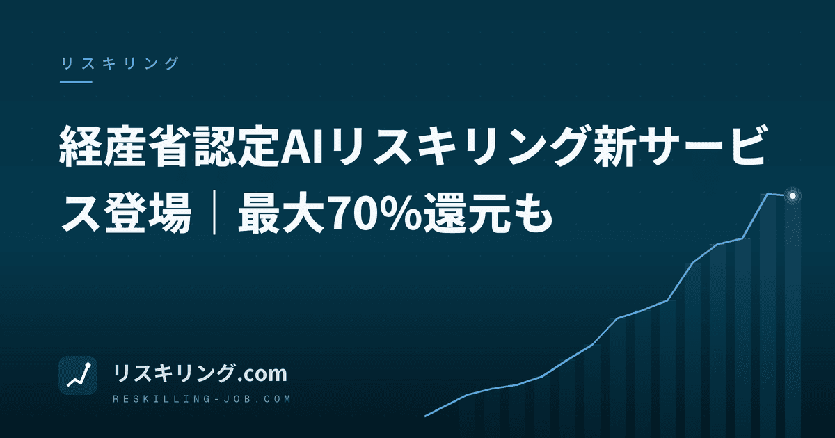 経産省認定AIリスキリング新サービス登場｜最大70%還元も