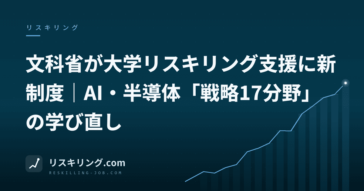 文科省が大学リスキリング支援に新制度｜AI・半導体「戦略17分野」の学び直し