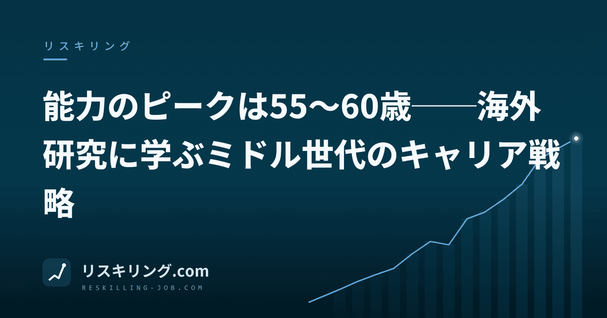 能力のピークは55〜60歳──海外研究に学ぶミドル世代のキャリア戦略