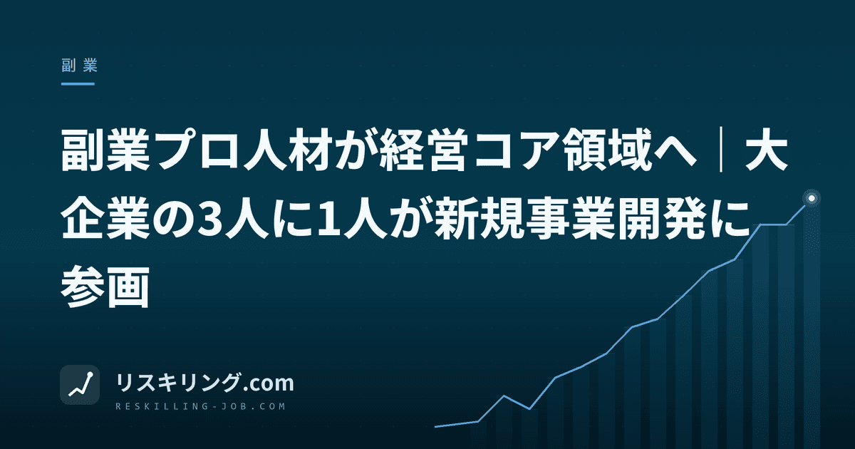 副業プロ人材が経営コア領域へ|大企業の3人に1人が新規事業開発に参画