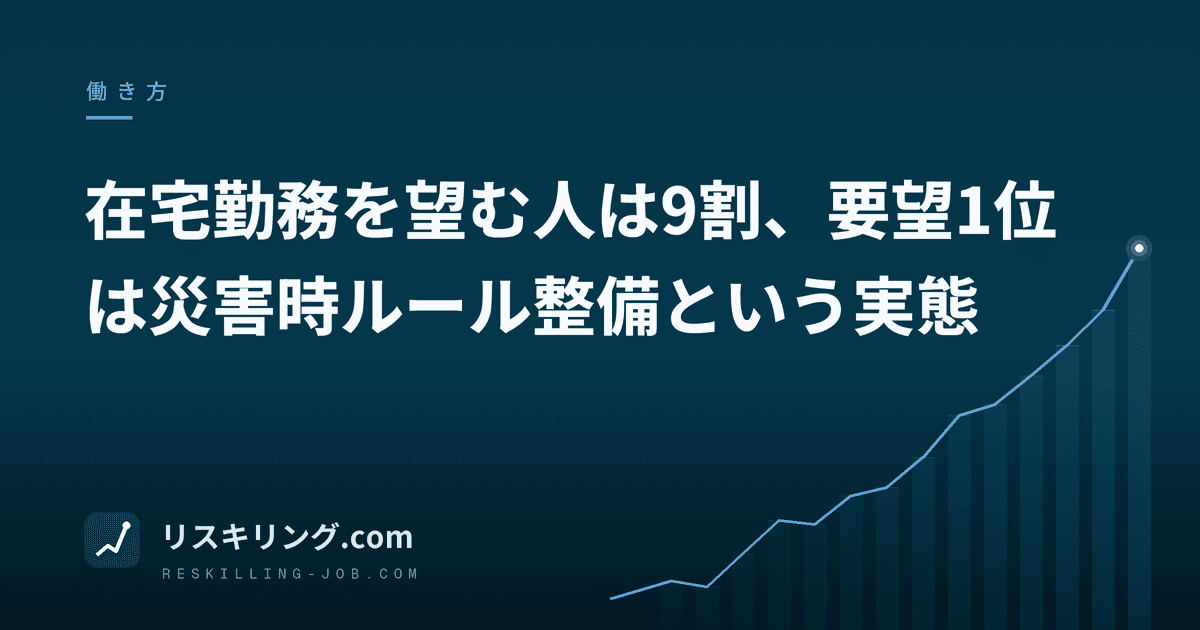 在宅勤務を望む人は9割、要望1位は災害時ルール整備という実態