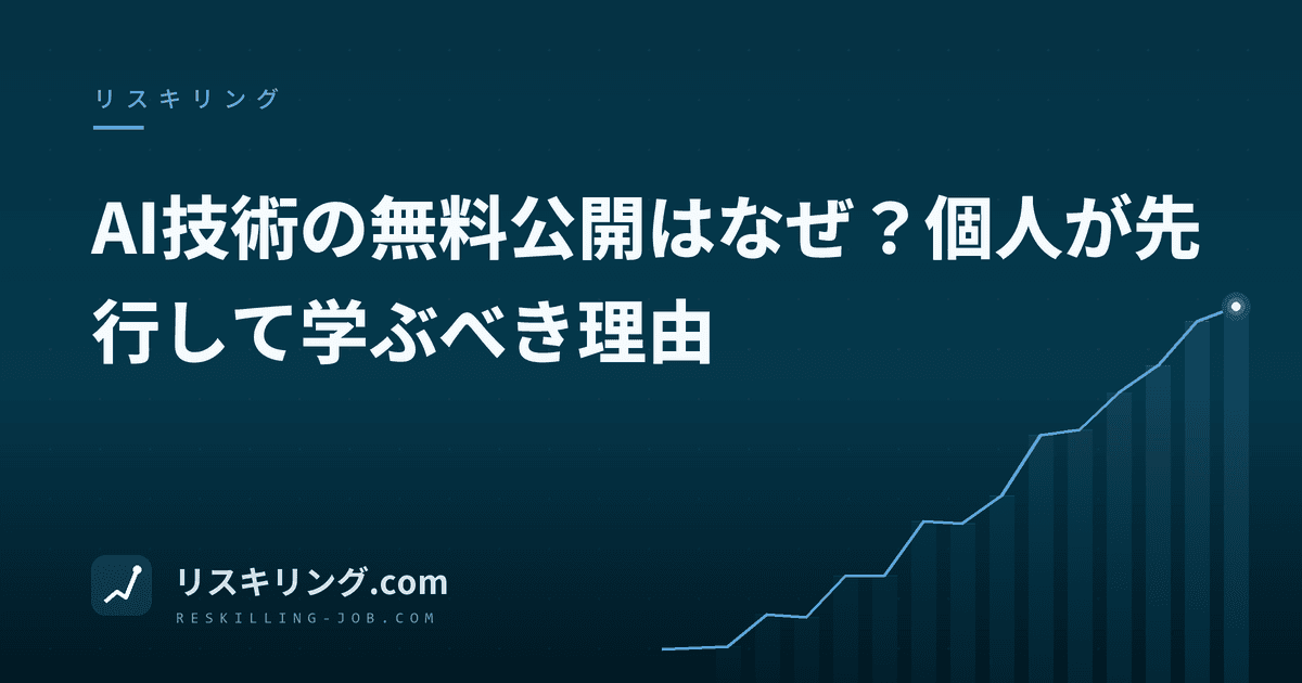 AI技術の無料公開はなぜ?個人が先行して学ぶべき理由