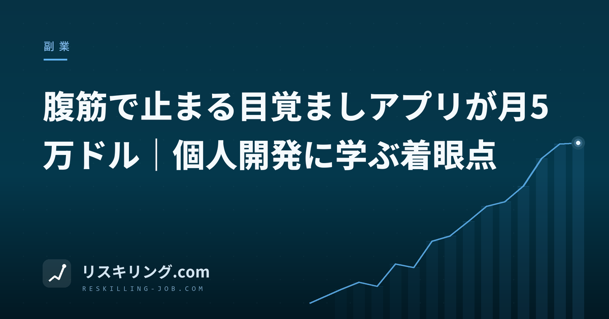 腹筋で止まる目覚ましアプリが月5万ドル|個人開発に学ぶ着眼点